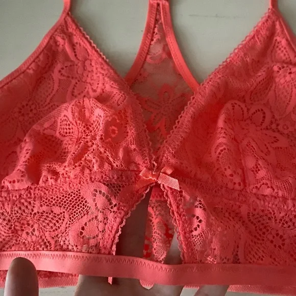 NWOT Aerie bohemian lace red orange racerback bralette / crop top - Picture 3 of 7